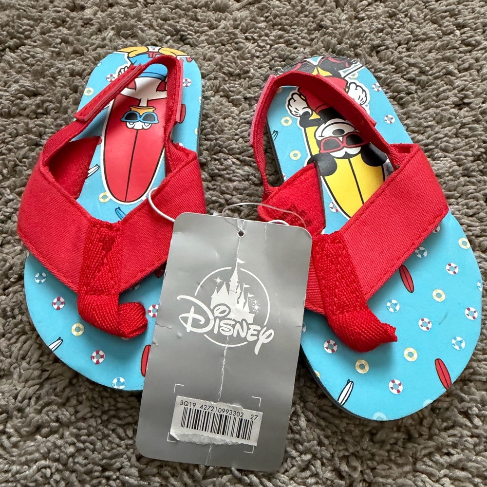 Disney Mickey Mouse and Donald Duck Flip Flops
